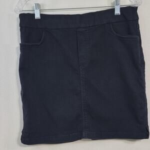 Columbia Skirt Womens Medium Black Jean Skirt Stretch Gothic Grunge Biker Skirt